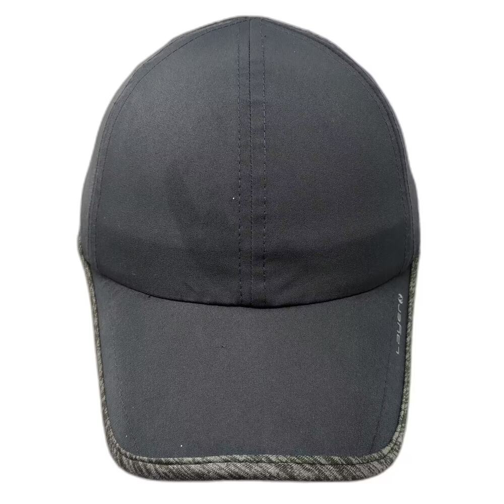 Layer 8 Baseball Cap Gray Black OS Adjustable Athletic Polyester Spandex Hat
